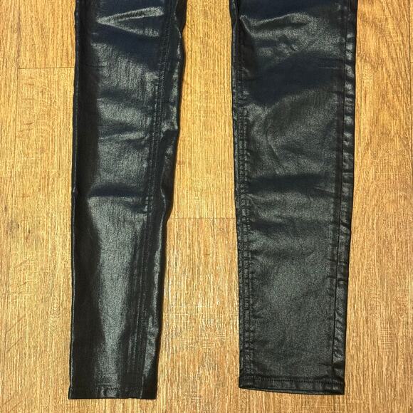 All Saints Petrel Ashby Low Rise Skinny Coated Black Faux Leather Jeans Size 27 - Picture 5 of 14
